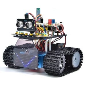 DIY Mini Smart Tank Robot V3.0 - Programmable STEM Toy Car Kit, Compatible with Arduino & Mixly