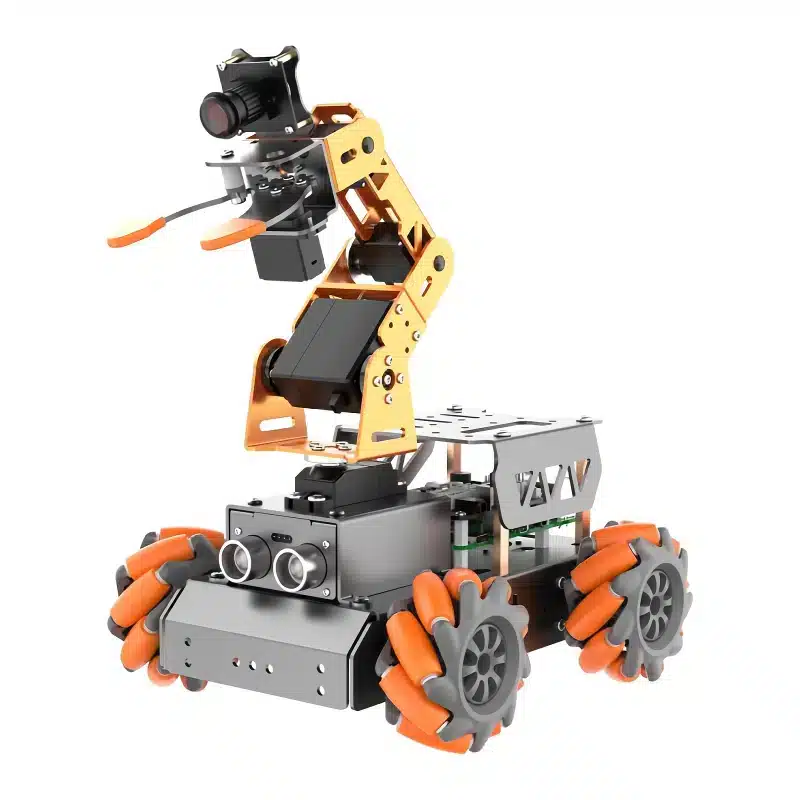 AI-Enhanced Smart Robot Car with Mecanum Wheels and Robotic Arm